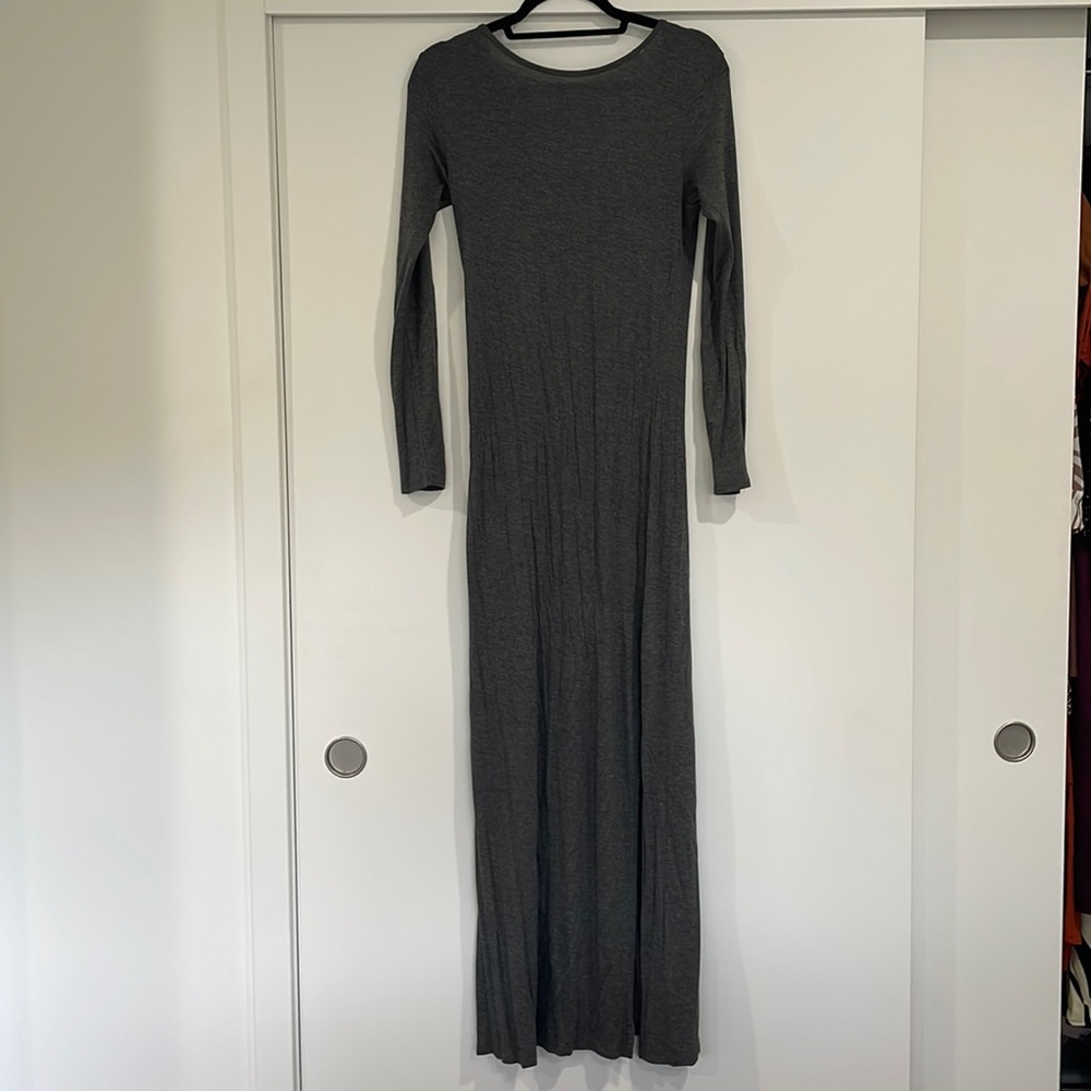 Grey knit maxi dress
